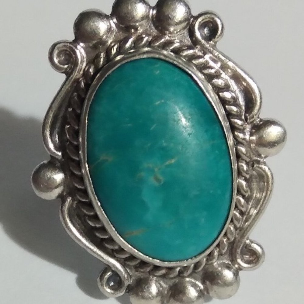Vintage Navajo Sterling Silver Turquois Ring
